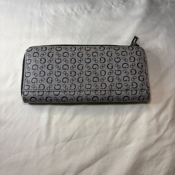 GUESS Logo Zip Around & Snap Front Wallet Clutch Bag Logo Black - Picture 11 of 13